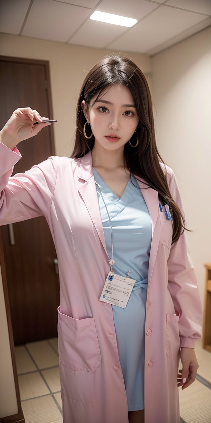 a beautiful and cute women suster japan, wearing suster suit pink, disfigured forms, long hair, huge big breats, came while random pose Nurses work in Japanese hospitals to help patients, and she friend took a photo
.
nurse works in a Japanese hospital masterpiece, with ambience light, photorealistic, best quality, skin details, 8k intri, HDR, half body, cinematic lighting, sharp focus, eyeliner, lips, earrings, hmmikasa, long hair,LABCOAT OVER SCRUBS