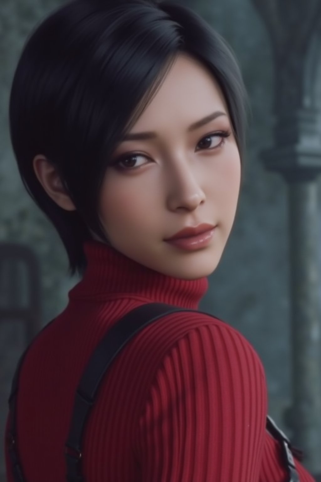 Ada wong, game animation, high quality, detailed face, 