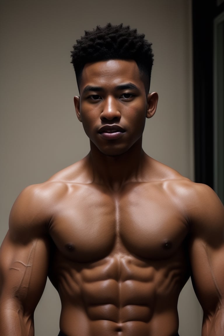 , masterpiece, high quality, highres, portrait photo of  syahnk,Miles_morales as Muscular male, tall male,  muscular businesses man, handsome, matured, businesses suit, bulging muscle, fade Hairstyles ,