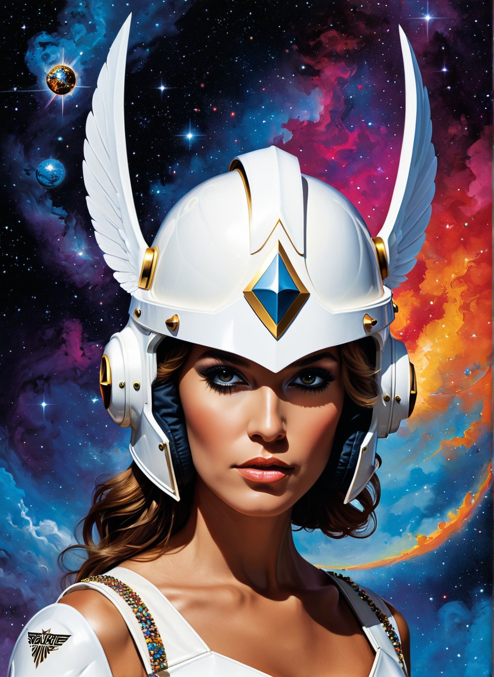 valkyrie helmet Funk by cosmic, Album cover by Roberto Rodriguez