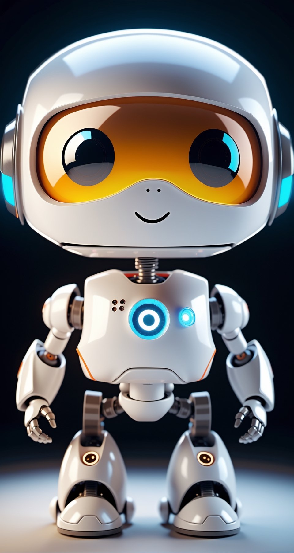 Imagine a cute little robot with a small, monitor-like face and a very small yet adorable body, cheerfully saying hi to the viewer. Envision a super cute image that embodies the charm of technology in a tiny, endearing package, bringing a smile to anyone who sees it,moonster,Xxmix_Catecat,Sexy,3D Render Style,cinematic  moviemaker style