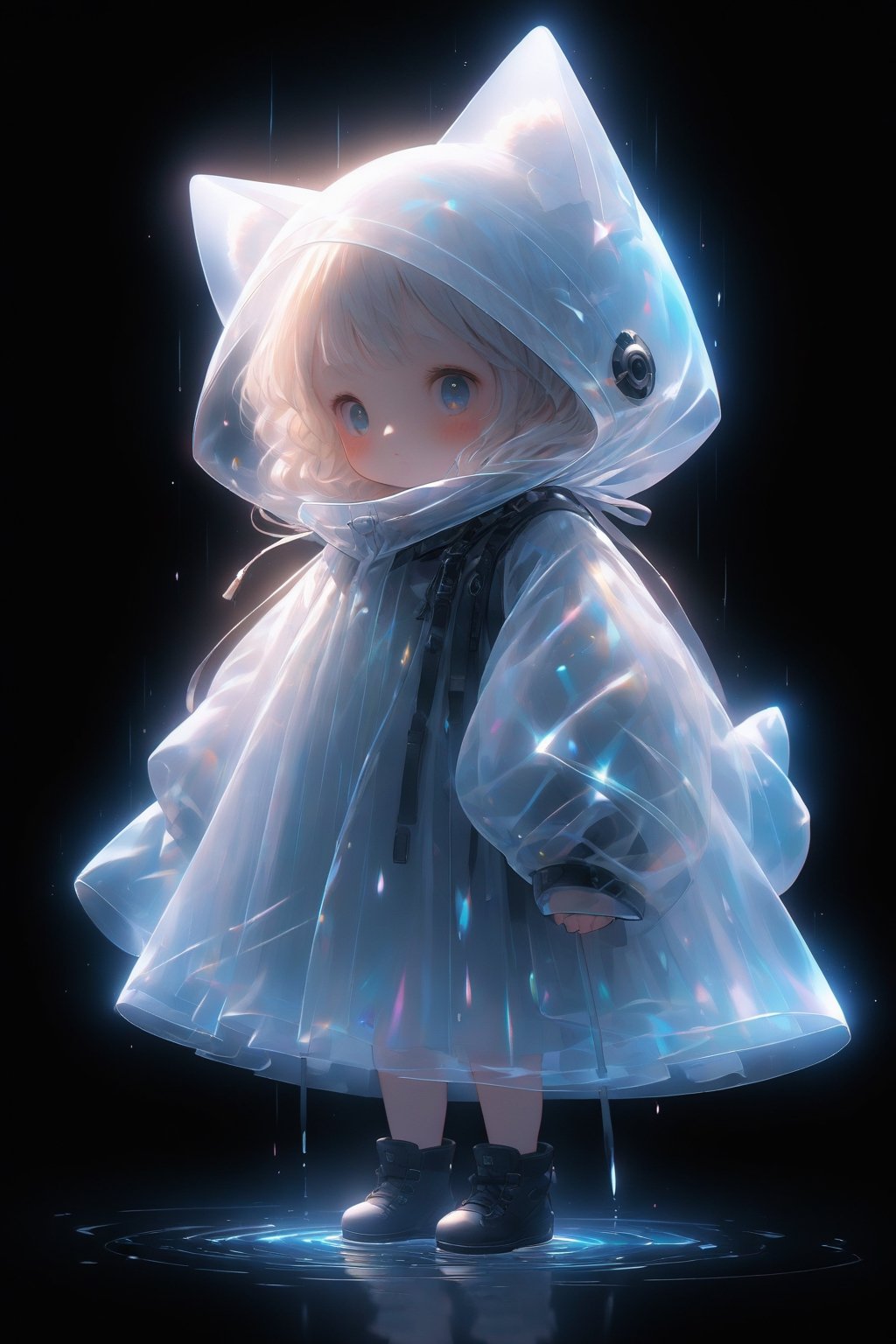 masterpiece, extremely best quality,  official art,  cg 8k wallpaper,  (Fantasy Style:1.1), (face focus,  cute,  masterpiece,  best quality,  1girl,  black background,  solo,  standing,  pixiv:1), 3d,  looking up,  light particle,  highly detailed,  best lighting,  pixiv,  depth of field,  (beautiful face),  fine water surface,  incredibly detailed,  (an extremely  beautiful),  (best quality),yua_mikami