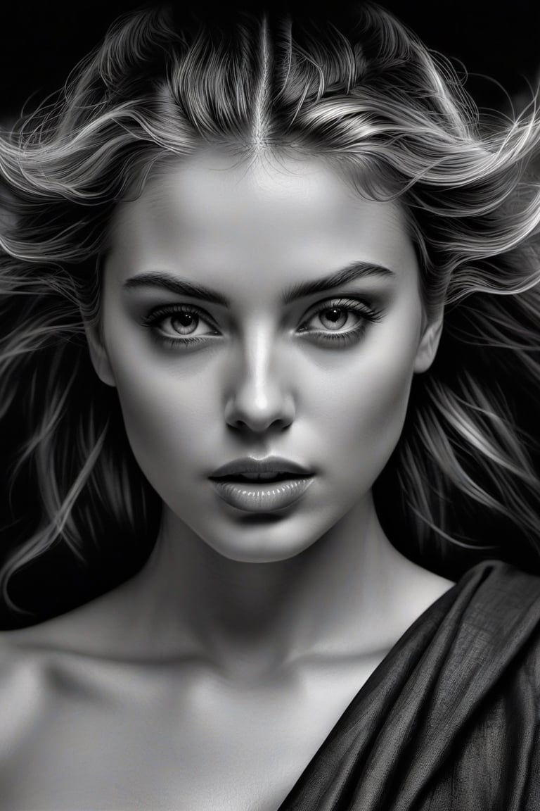 beautiful female face, great beauty,

in black and white,

pencil and charcoal drawing,

very detailed, a perfection,

good lighting,

photorealistic,

conceptual art,

perfect composition,

Beautiful, detailed, intricate and incredibly detailed octane rendering that is trending on artstation,

8k art photography,

photorealistic conceptual art,

soft natural volumetric cinematic perfect light,

chiaroscuro,

award-winning photography,

masterpiece,

pencil and charcoal on canvas,

drawing masterpiece,

photorealistic portrait,

Raphael,

caravaggio,

greg rutkowski,

whistle,

beksinski,

giger