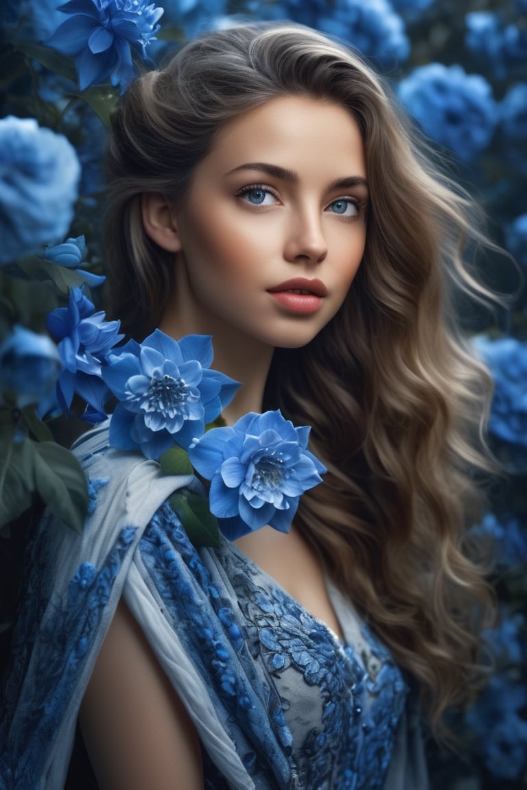 masterpiece, of a very beautiful young woman,

cameron gray poster art,

hair contrasts between white, blue and black,

blue flowers,

blue trees and blue flowers night sky,

Jean-Baptiste Monge style,

brilliant, very relevant,

beautiful in spring,

complex splash background,

digital paint,

8k resolution,

dynamic composition,

3d sense of depth,

depth of field,

lush color,

32k,

super resolution,

sharp focus,

balanced composition,

Very detailed,

intricate fantasy,

Ultra High Definition,

realistic, photorealistic,

vivid colors,

Very detailed,

UHD drawing,

pen and ink,

perfect composition,

Beautiful, detailed, intricate and incredibly detailed octane rendering that is trending on artstation,

8k art photography,

photorealistic conceptual art,

Smooth natural volumetric cinematic perfect light,

very successful contrasts,

worthy of an artist