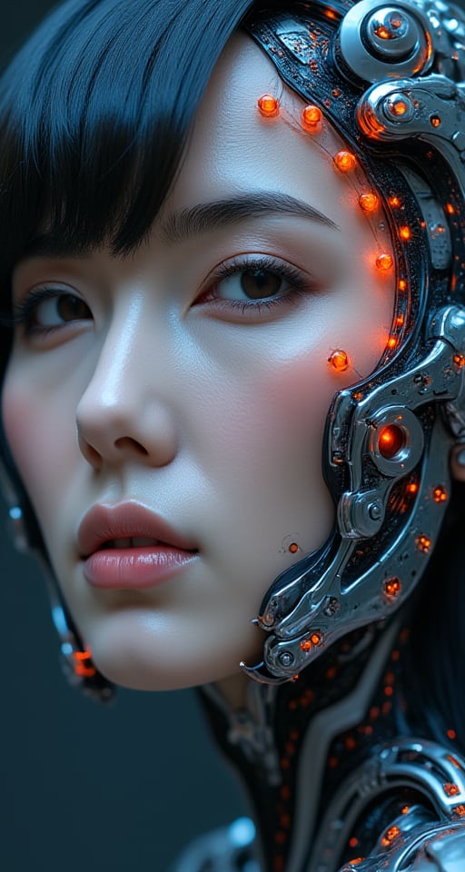 Futuristic, mechanical, high-tech, metal, streamlined, complex structures, complex details, geometric shapes, neon colors, electronic sounds, digital elements, abstract graphics, network, data interaction, virtual reality (skin glow), (detailed Skin, pores visible), (luxury decoration: 1.2), (colored eyes: 1.3), beautiful.  Beautiful face.  Masterpiece, ((Best Work of Art)), award-winning work, intricate details, attention to detail, futuristic city, full body, futuristic web model, cinematic effect, cinematic feel, surrealism, award-winning portrait, photo-quality photorealism Design, (Ultra High Resolution, Highest Quality, Realistic), Complex Composition, jiyon, Jiyoung, epiC35mm, hirose, Realism, Enhanced all, yui