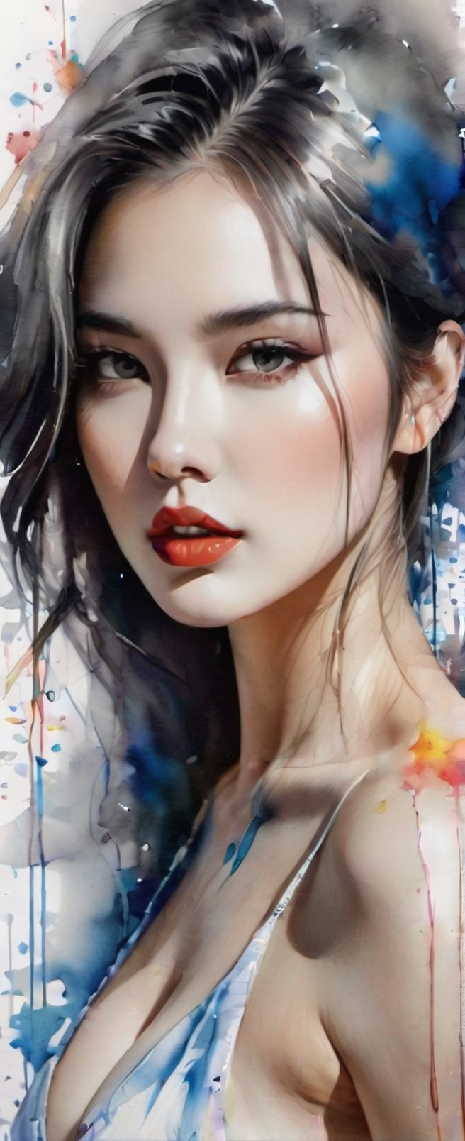 ChinaPortrait of young beautiful nude woman with big naked breasts, naked body visible, edgy, pencil, white background, watercolor, bright rich colors, Anna Razumovskaya, Kathy Bowe, Antonio Mora, Aminola Rezai, Giovanni, big breasts, dripping paint, NSFW,LinkGirl,dripping paint,NYFlowerGirl,abstact,FilmGirl