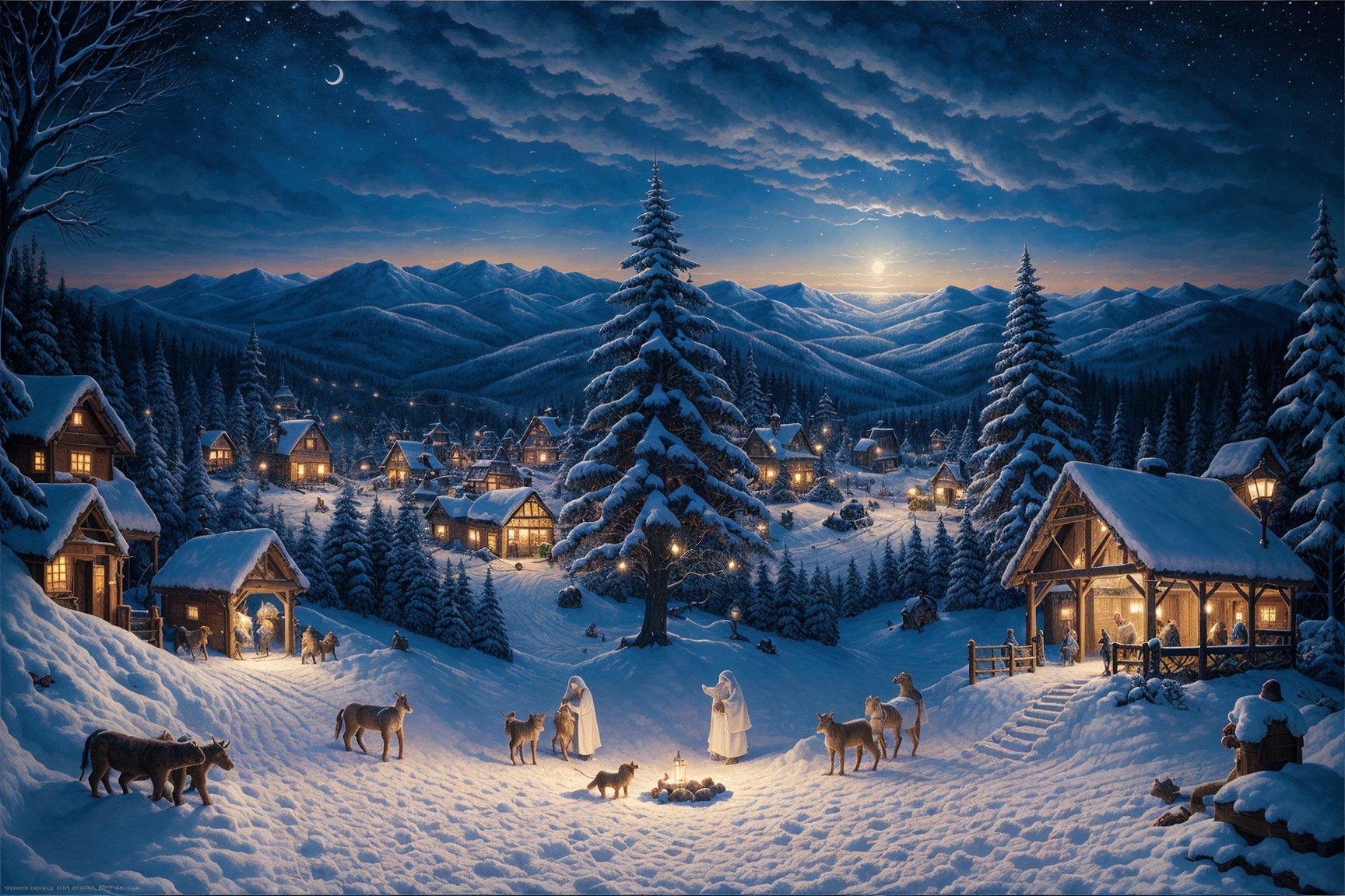 a holy night when Christ was born scenery
Masterpiece,ayaka_genshin,More Detail