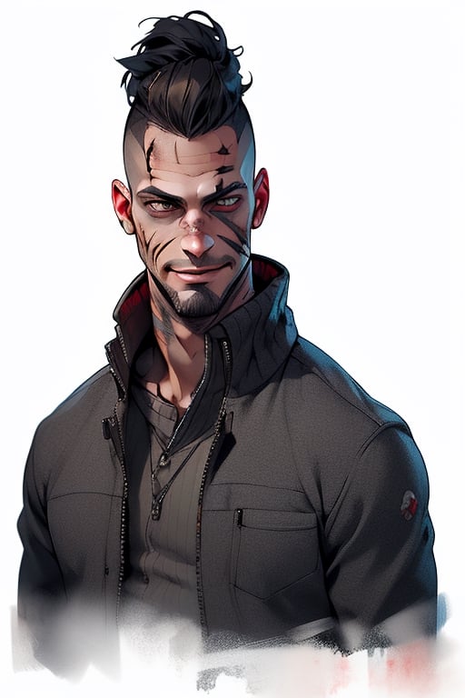 David King from Dead by Daylight, full body,(MkmCut),handsome male