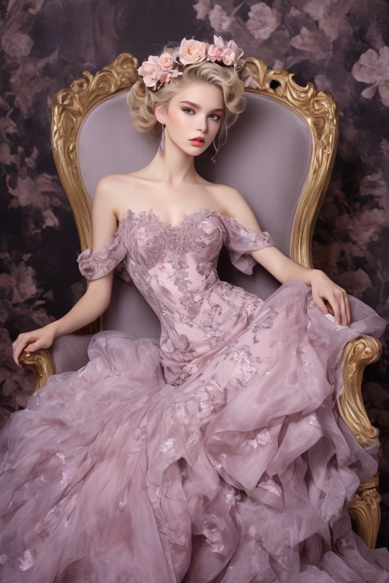 ((extremely perfect detailed)), Masterpiece, HD, 16K, A captivating minimalist illustration of a 20-year-old blonde beauty. (((A painting in shades of mauve, lace gown and elaborate floral wreath, fleeing church, airbrush art by Yoji Shinkawa.))) Layered tulle gown with sparkling lace, ((extremely perfect detailed)), Masterpiece, HD, 16K, (Gustav Klimt and Mucha and Caravaggio style artwork),art_booster, flat illustration of a beautiful student model sitting on a fancy chair in a luxury boroque rococo apartment.. A captivating minimalist illustration of a 20-year-old blonde beauty. ((lace gown and elaborate floral wreath)), (((airbrush art by Yoji Shinkawa:1.9))), ((perfect realistic proportions of female figure:1.9)), Ballroom Dress, a beautiful woman in an elegant evening dress, theater, by Greg Manchess and Miles Aldridge, 35mm photography, bokeh, best quality, masterpiece, highly aesthetic, perfect composition, intricate details, ultra detailed, ((extremely detailed)), ((perfect detailed eyes and face)), CoG_v2, (dark moody watercolor:1.8), European ink illustration, ((watercolor)), (detailed hair), " I've been much too far out all my life and not waving but drowning". Gustave Doré, Jasmine Becket-Griffith, freedom, full body, (line art), particles, concept art,mysterious , nightmarish dreamlike, perfect anatomy, great realistic features, perfect detailed hands fingers, (detailed, detailed florals, crystals, minerals), (perfect detailed jewelry:1.9), masterpiece, pure perfection , sharp focus,Decora_SWstyle,ink, (art nouveau), fflixmj6, (baby face woman, young lady:1.9), (one upper body), (half visible puffy sleeves), (dark background behind women), (modern design dress), ((black and gold)), ((away upper body)), (gold frame of art nouveau), (Gustav Klimt and Mucha and Caravaggio style artwork),art_booster, flat illustration of a beautiful student model sitting on a fancy chair in a luxury boroque rococo apartment.,Beautiful female,aesthetic portrait