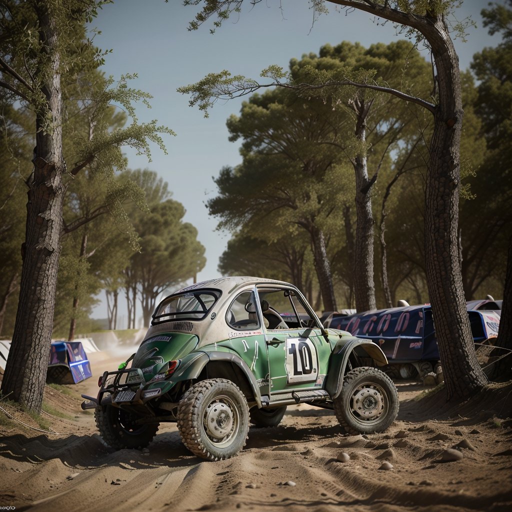 (Top Quality, Masterpiece), Realistic, Ultra High Resolution, Complex Details, Exquisite Details and Texture, Realistic, ((From Side:1.2)), 
Volkswagen Beetle car, (Baja1000 race:1.5), madgod,volkswagen type1, ,pastelbg,Nature