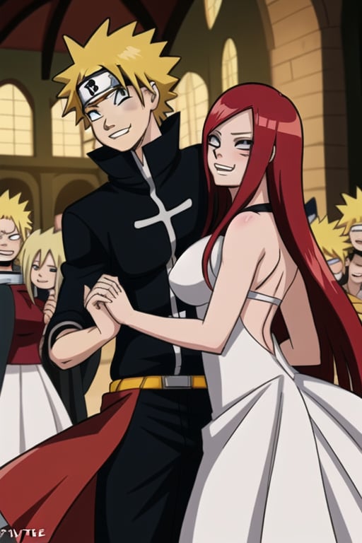 Couple  (erza scarlet from Fairy_tail)( naruto uzumaki from Naruto_series)
Fête de mariage a l'église 


