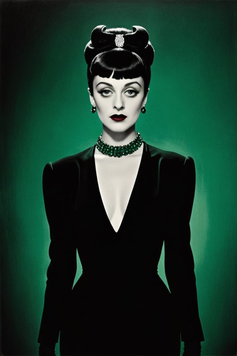 (((Iconic art illustration futuristic-sci-fi but extremely beautiful)))(((monochrome,masterpiece)))
(((shadows solid dark theme)))
(((Simple solid colors emerald background))) 
(((elegant,gorgeous,voluptuous)))
(((rich emotional,black ink)))
(((by Diane Arbus style ,by Alfred Cheney Johnston style))), cinematic moviemaker style