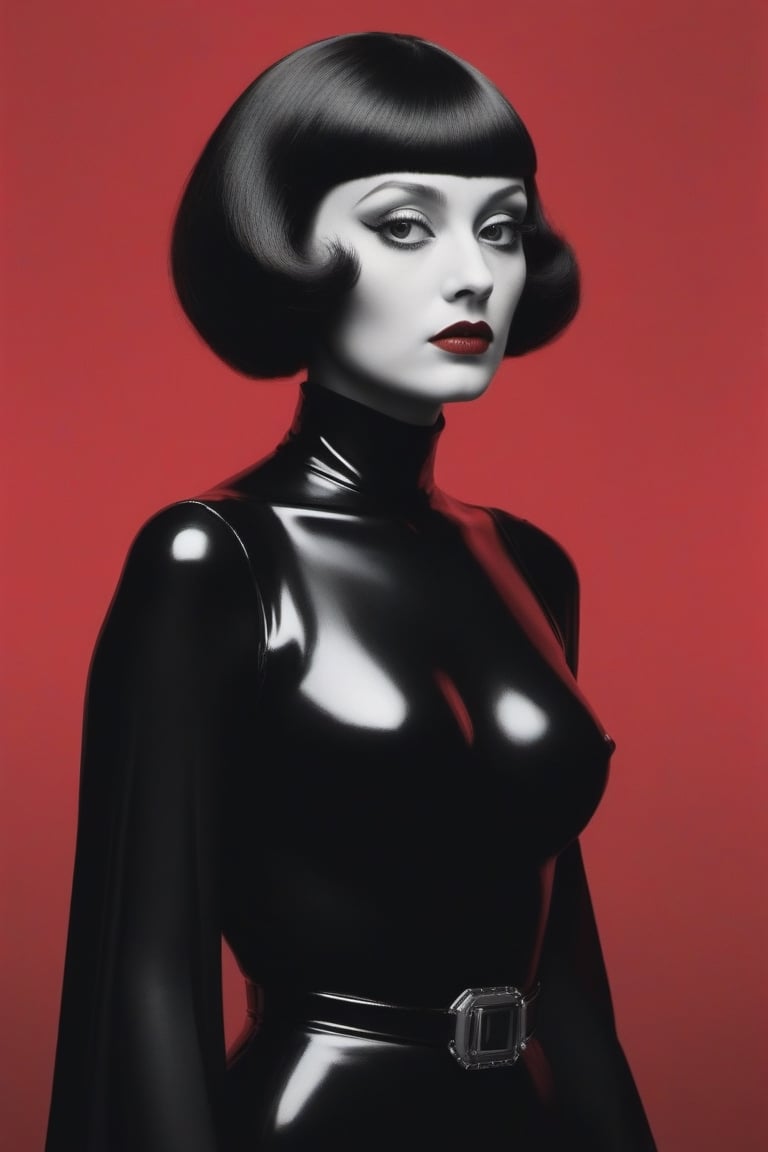 (((Iconic art illustration futuristic-sci-fi but extremely beautiful)))(((monochrome,masterpiece)))
(((shadows solid dark theme)))
(((Simple solid colors ruby background))) 
(((elegant,gorgeous,voluptuous)))
(((rich emotional,black ink)))
(((by Diane Arbus style ,by Alfred Cheney Johnston style))), cinematic moviemaker style