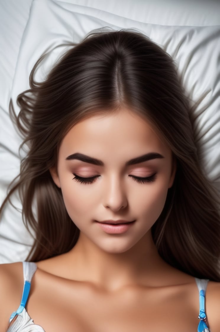 score_9, score_8_up, score_7_up, 1girl,  (close up on (face shot:1.2)
(facial headshot)
((front focus))
18-year-old caucasian woman lies on a pillow, her flawless white skin glistening, eyes closed, with makeup, eyebrows, mascara, lon g lashes, and matt red lips, the viewer can see the subject from above, her face lies at zero degrees, pointing at the viewer,  .,photo of perfecteyes eyes,sleep,lying_sexy_girl,perfecteyes eyes