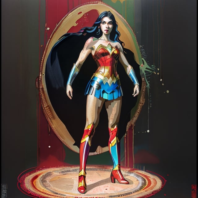 wonder woman ,full body, erotic, photo collage
, potcoll, uhd,hdr, prismatic colors, feminism