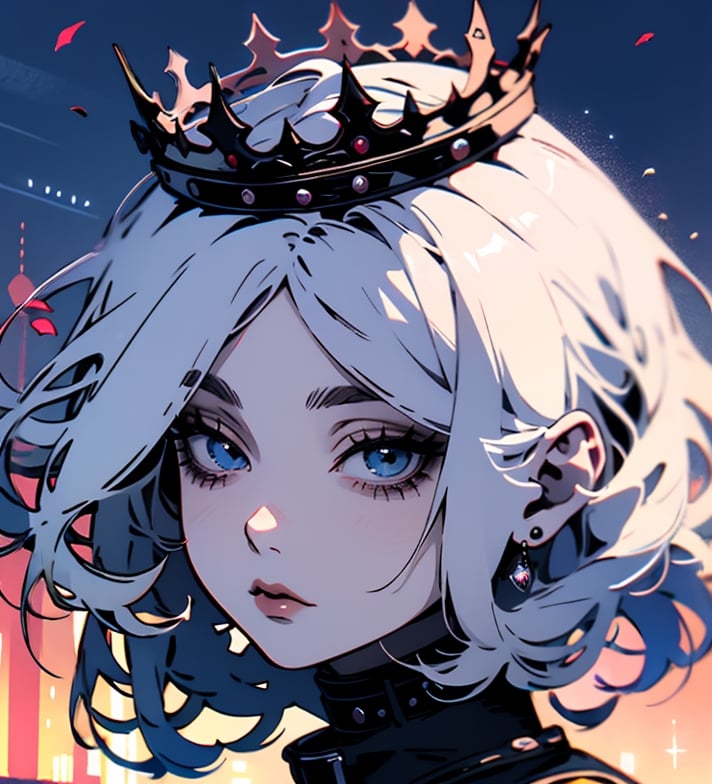 1 girl,cute, Jelly skin, oily skin, sparkling eyes, cute clothes. face focus,tiara,crown ,jelly, art, art style, cute, aesthetic, trendy, tik tok, female, girl, glossy, shiny, adorable, jelly, soft, dewy, cute, dark theme, white hair, ,ybv1,anime,frieren