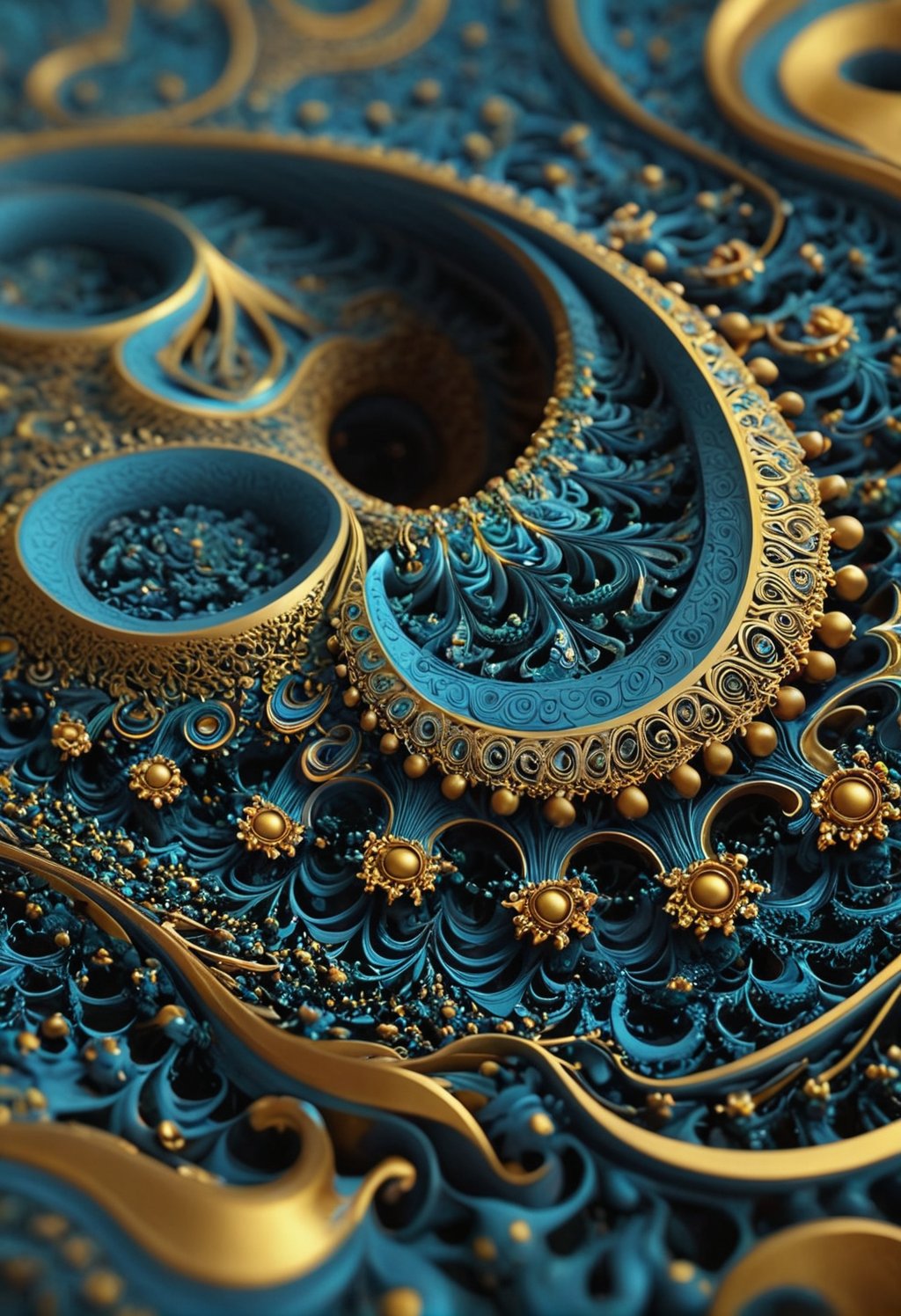 The image features a mesmerizing blend of traditional Malaysian motifs in a macro abstract 3D art style, exuding a sense of unity, marriage, and harmony. The intricate ornament art style adds a touch of cultural richness, while the abstract organic art style enhances the overall aesthetic appeal. The UHD 8K resolution allows for a detailed exploration of the composition, with a warm and inviting lighting that highlights the beauty of the design,Gold Edged Black Rose,Green Crystal Mecha