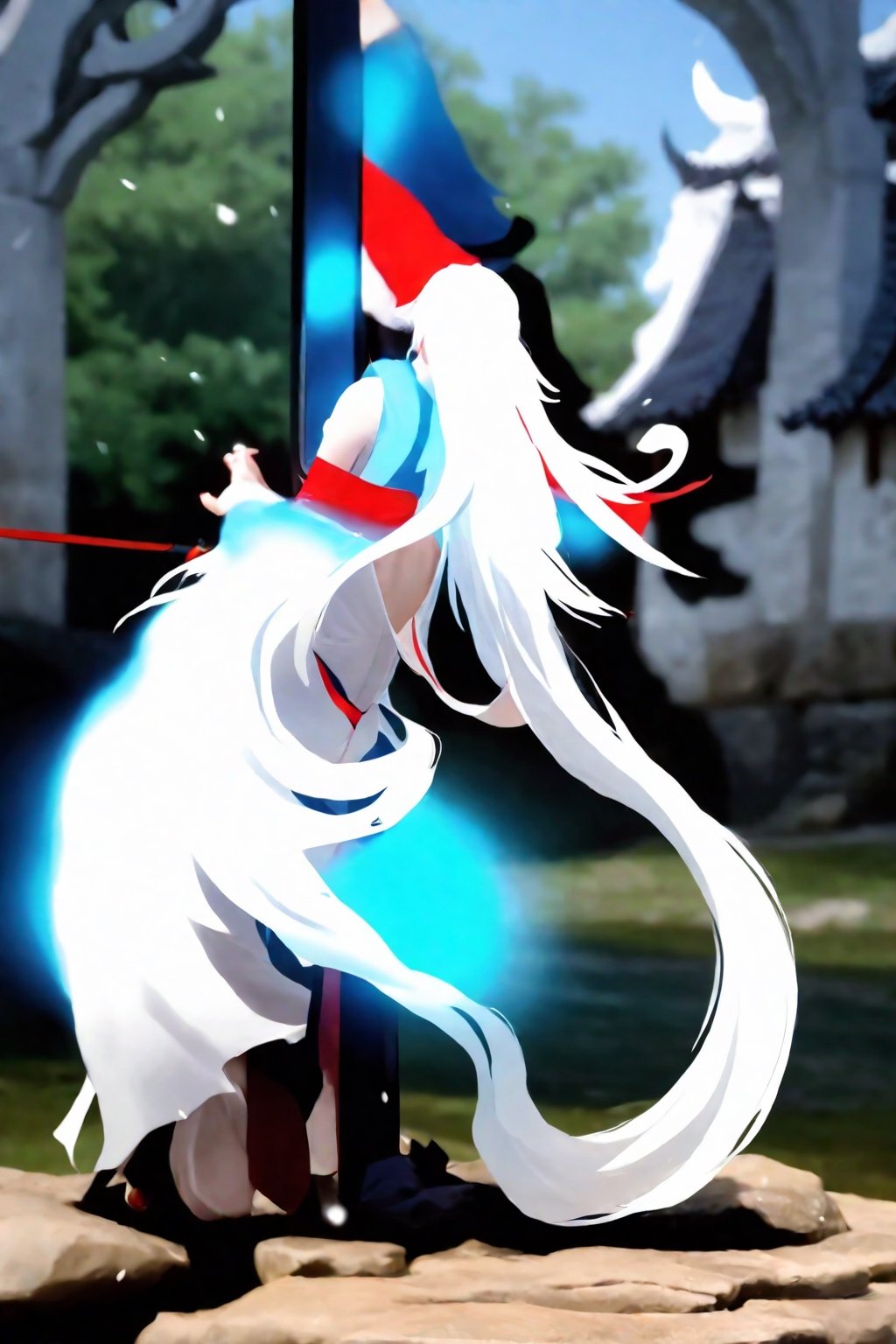 snowing,white hair,White long dress, white horse, wielding a long sword,8k UHD,cure beauty