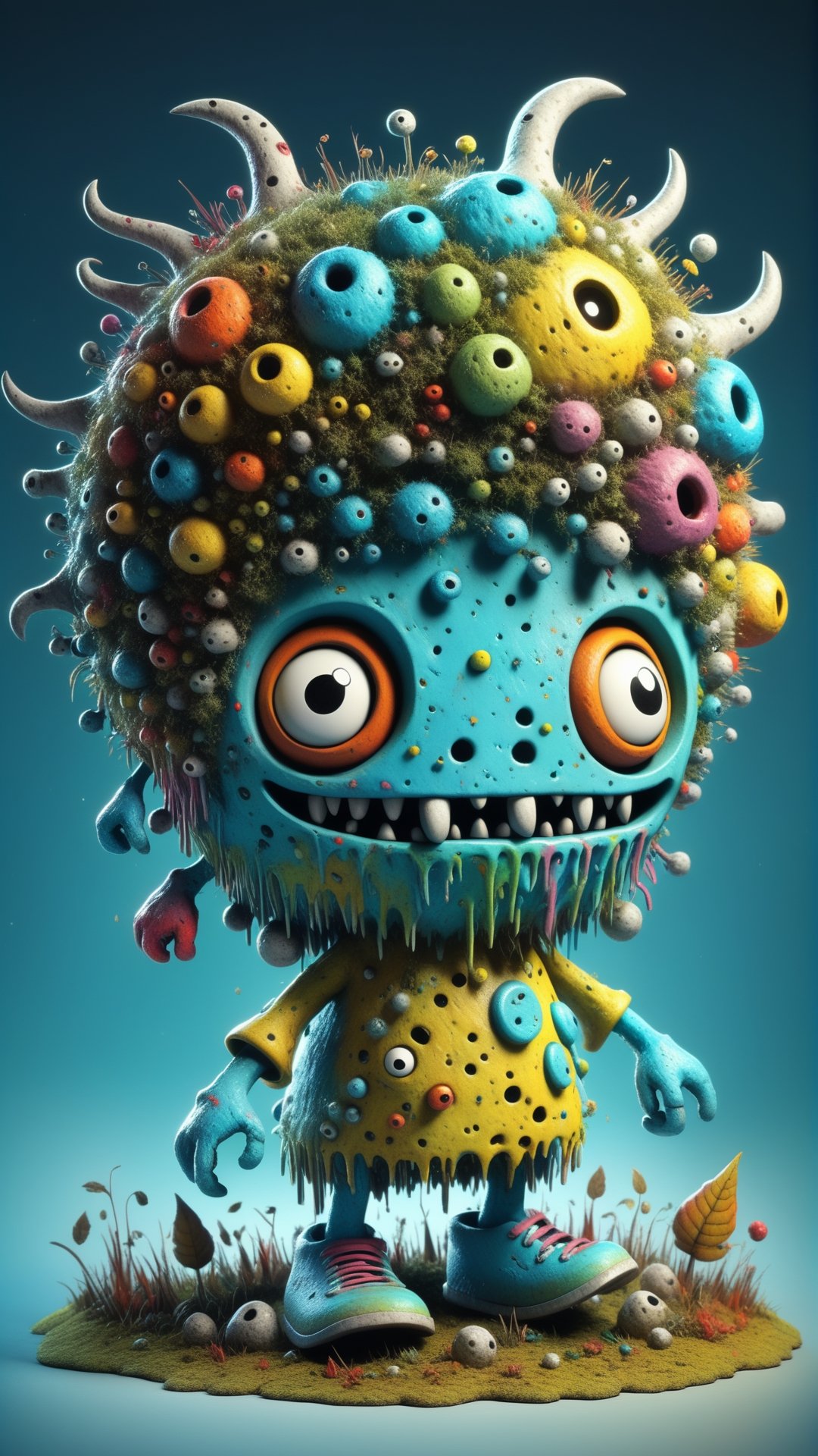 3d, monster, creepy,,  (style of Skottie Young:1.3) 
(masterpiece,best quality:1.5),c4d render  colourful
Grunge clothing, Meadow,autumn, \Mayuri (Steins;Gate)\,ral-chrcrts,moonster,tprc