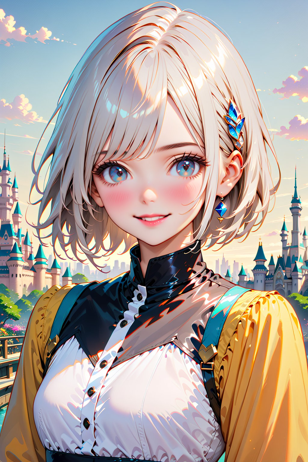 (best quality),(masterpiece:1.1),(extremely detailed CG unity wallpaper:1.1), (colorful:0.9),(panorama shot:1.4),upper body,looking at viewer,from above,2 girls ,15yo, (Disney princess costume:1.6), (Disney land Tokyo background :1.4), fun, smile, flowers (innocent grey), 16K, UHD, HDR, rose, twilight, perfect shadow, perfect fingers, perfect face, (dynamic funny pose :1.4),portrait,style,2b-Eimi