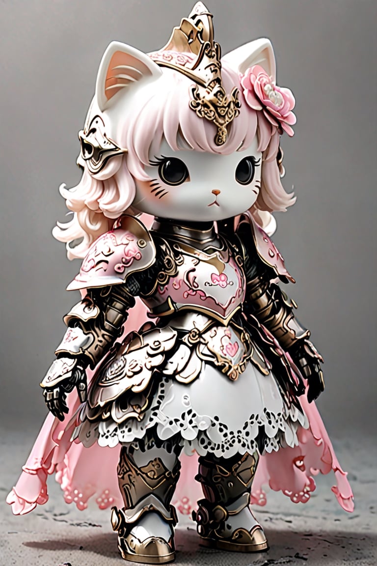 (HELLO KITTY),
Princess Knight penda, is adorned in a pink and white knight's armor, with the helmet featuring the adorable face of  penda, armor is adorned with intricate lace and frills, emitting a sweet fragrance,sticker,mecha