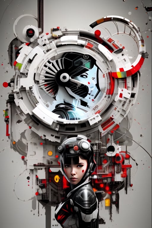 Ghost in the Shell, by Luis Duarte, Space Art, Sci-Fic Art, Dark Influence, NijiExpress 3D v2, Kinetic Art, Datanoshing, Ink v3, Splash style, Abstract Art, Abstract Tech, 3D, High definition, Photo realistic, specified, CyberTech Elements, Futuristic