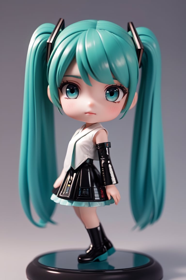 ((1 female)), Hatsune Miku, petite girl, full body, chibi, 3D figure little girl, green hair, twintails, beautiful girl with attention to detail, beautiful delicate eyes, detailed face, beautiful eyes, retro fashion Dress, holding green lightsaber, dynamic and beautiful pose, Star Wars world, natural light, ((real) ) quality: 1.2 )), dynamic long distance shot, cinematic lighting, perfect composition, super detail, Official Art, Masterpiece, (Best) Quality: 1.3), Reflections, High Resolution CG Unity 8K Wallpaper, Detailed Background, Masterpiece, (Photorealistic): 1.2), Random Angle, ((Retro Fashion Outfit 1.4)), side angle, chibi, full body, mikdef,