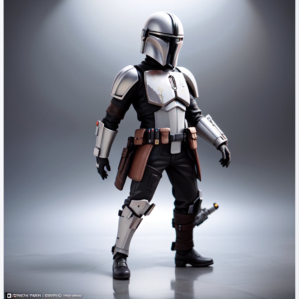 ((1 male)), StarWMandalorian, no face, h,
, boy, full body, chibi, 3D figure, detailed mask, holding lightsaber, natural light, ((realistic)) quality: 1.2)), dynamic pose, cinematic lighting, perfect composition, high details, official art, masterpiece, (best quality: 1.3), reflection, high resolution CG Unity 8K wallpaper, detailed background, masterpiece, (photorealistic): 1.2), random angle,  chibi, full body,  StarWMandalorian