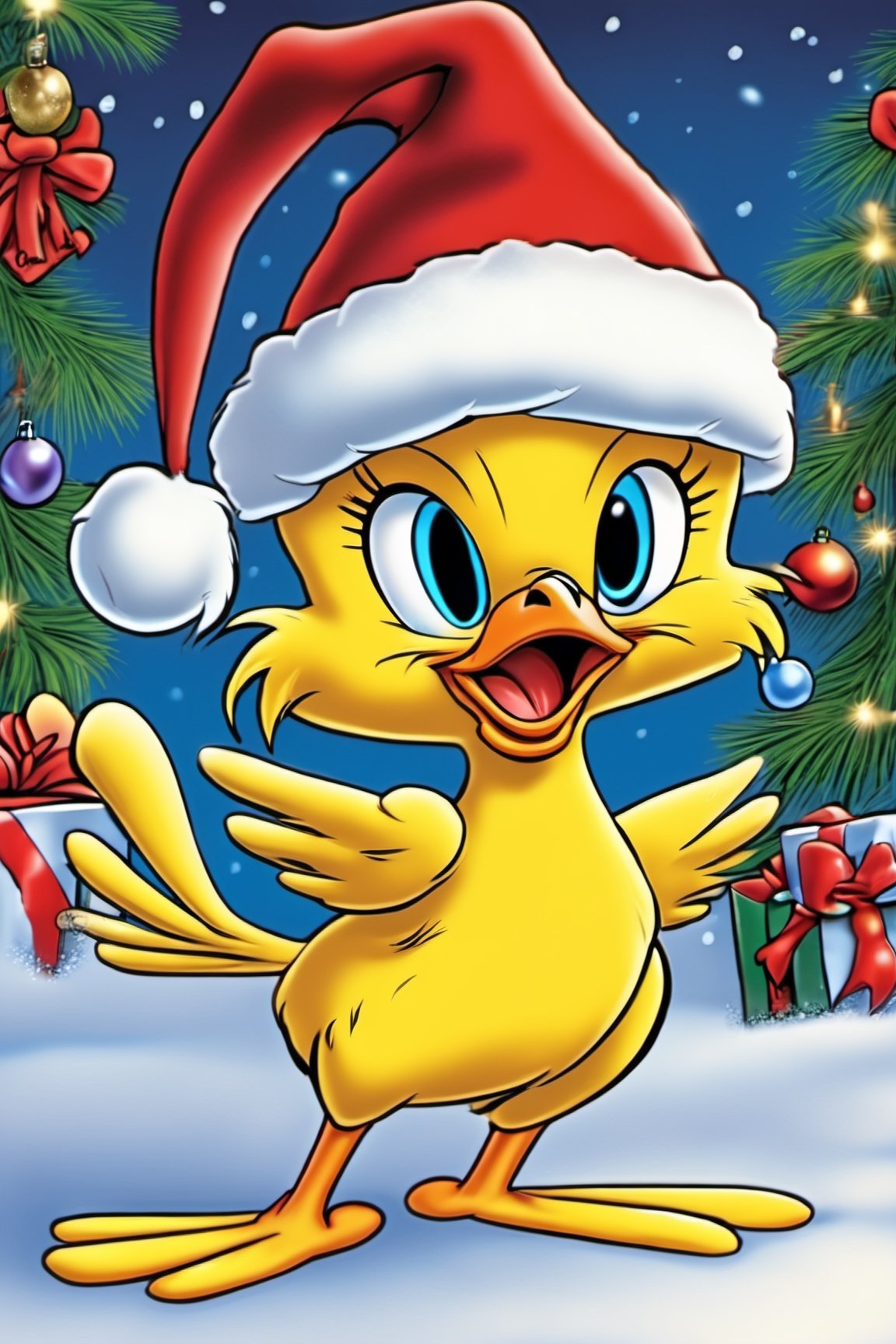 Tweety in Christmas, by Bob Clampett,Leonardo Style