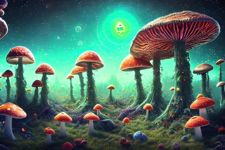 make Zoom-in
4k, PsYKoPaaSkE, Psycodeliceart, mushrooms, LSD blotter, music, glass clouds, psycodelice world, psycodelice color's, 
imaginative, fantasy landscape,  realistic and natural,  cosmic sky,  detailed full-color,  nature,  fantasy, surrealism, magical,  detailed,  gloss,  hyperrealism, surreal building in a landscape,  cosmic sky,  natural light,  full-color,  dreamscape aesthetic,  surreal fantasy building,  hd photography, beautiful,  colorful,  cosmic,  futuristic,  detailed,  iridescent,  vibrant,  digital painting,  hyperrealism, watercolor, psychedelic, sunshine rays, man dancing around on mushroom s, mannerism, pixiv polycount art, national geographic photo