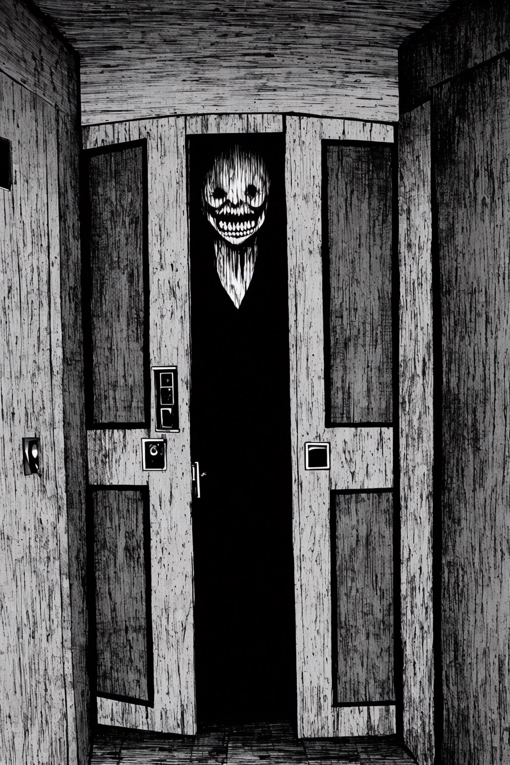 ((scary and gloomy hause)), full body