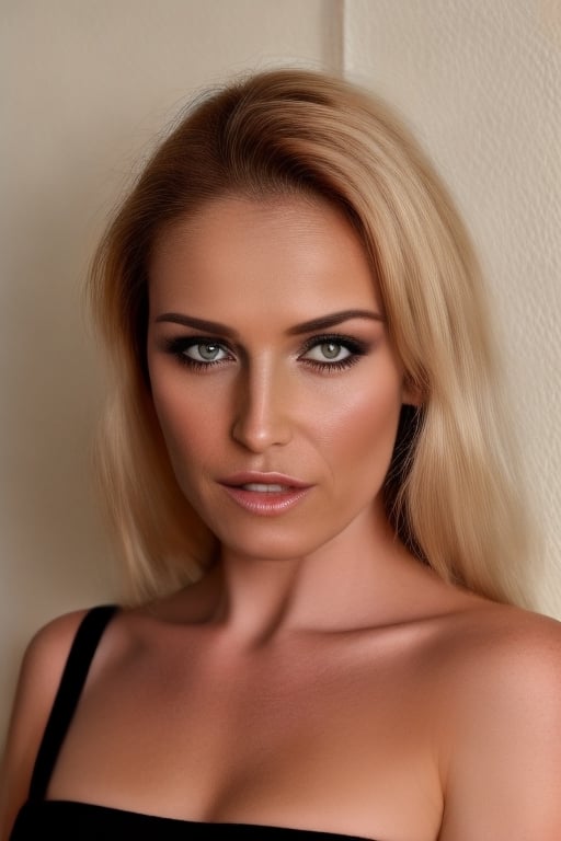 Sexy woman milf vera mature milf bloND hair blur eyes 40 years old seducing left eyebrow raised dressed in boy friends shirt ,<lora:659111690174031528:1.0>