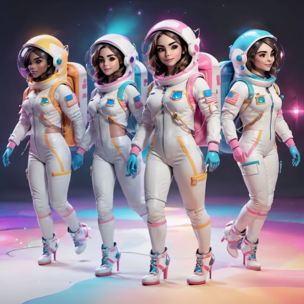 3D Render Style, 3DRenderAF, sexy A astronaut, colorful, joyful, toy, ,,3DRenderAF