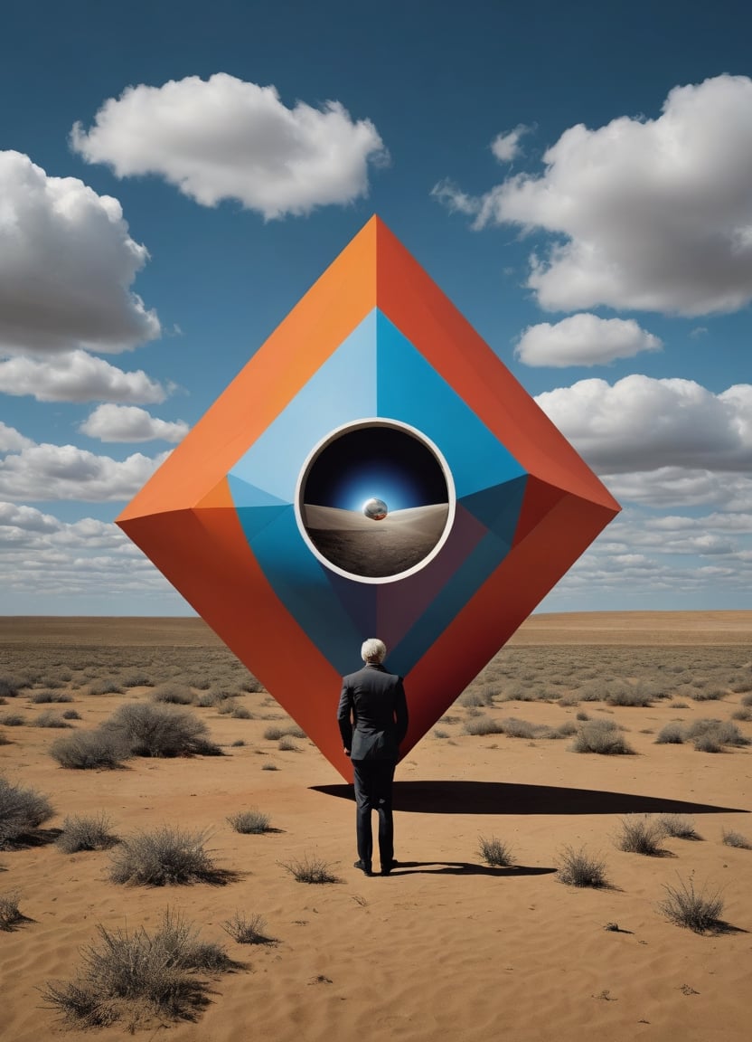 by Storm Thorgerson, selective color , futuristic-retro futurism but extremely beautiful:1.4), (intricate details, masterpiece, best quality:1.4), Minimalism art, abstract, simple geometric shapes, hard edges, sleek contours, Minimalism, looking at viewer