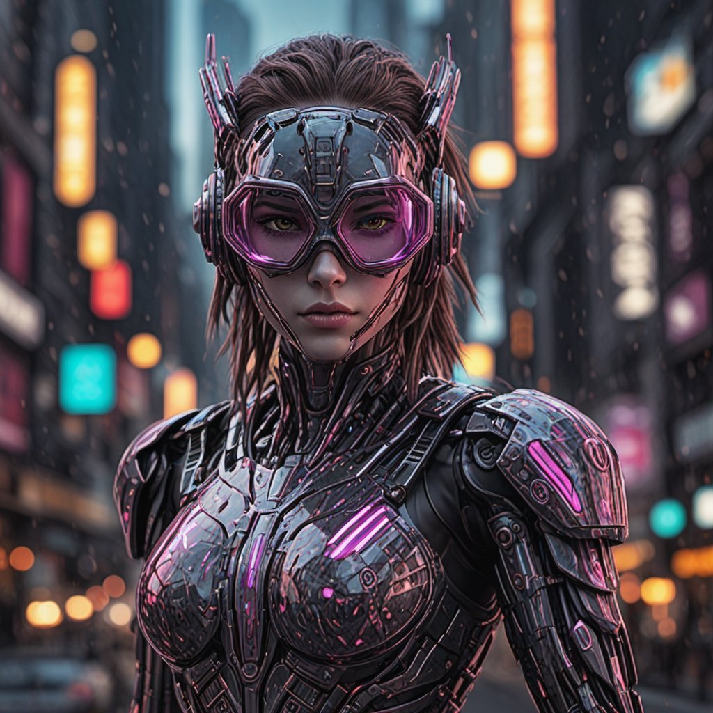 robot girl, cyborg operator. glasses-mask, with digital patterns, colored, entirely made of glass with 30 percent transparency. Cyberpunk city background with bokeh effect,aw0k euphoric style,Mecha body,3d cartoon,girl,shodanSS_soul3142,sdxl,neon,<lora:659095807385103906:1.0>