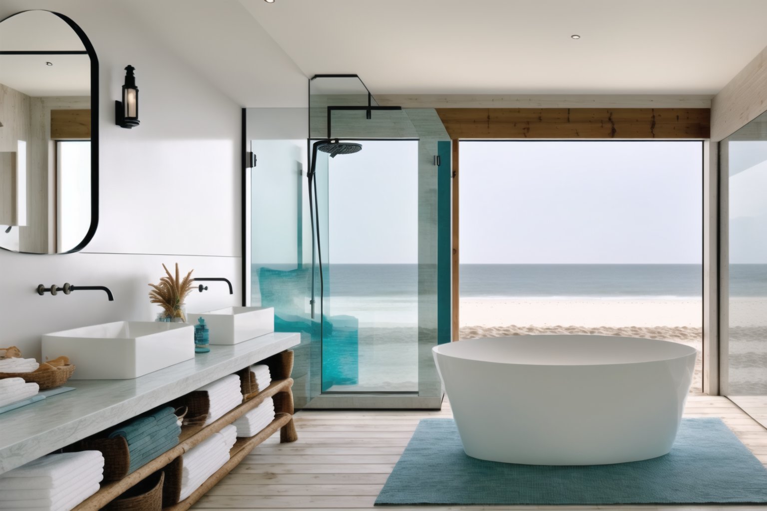  Gorgeous beach cabin by the sea, Gorgeous Seaview, bathroom Interior