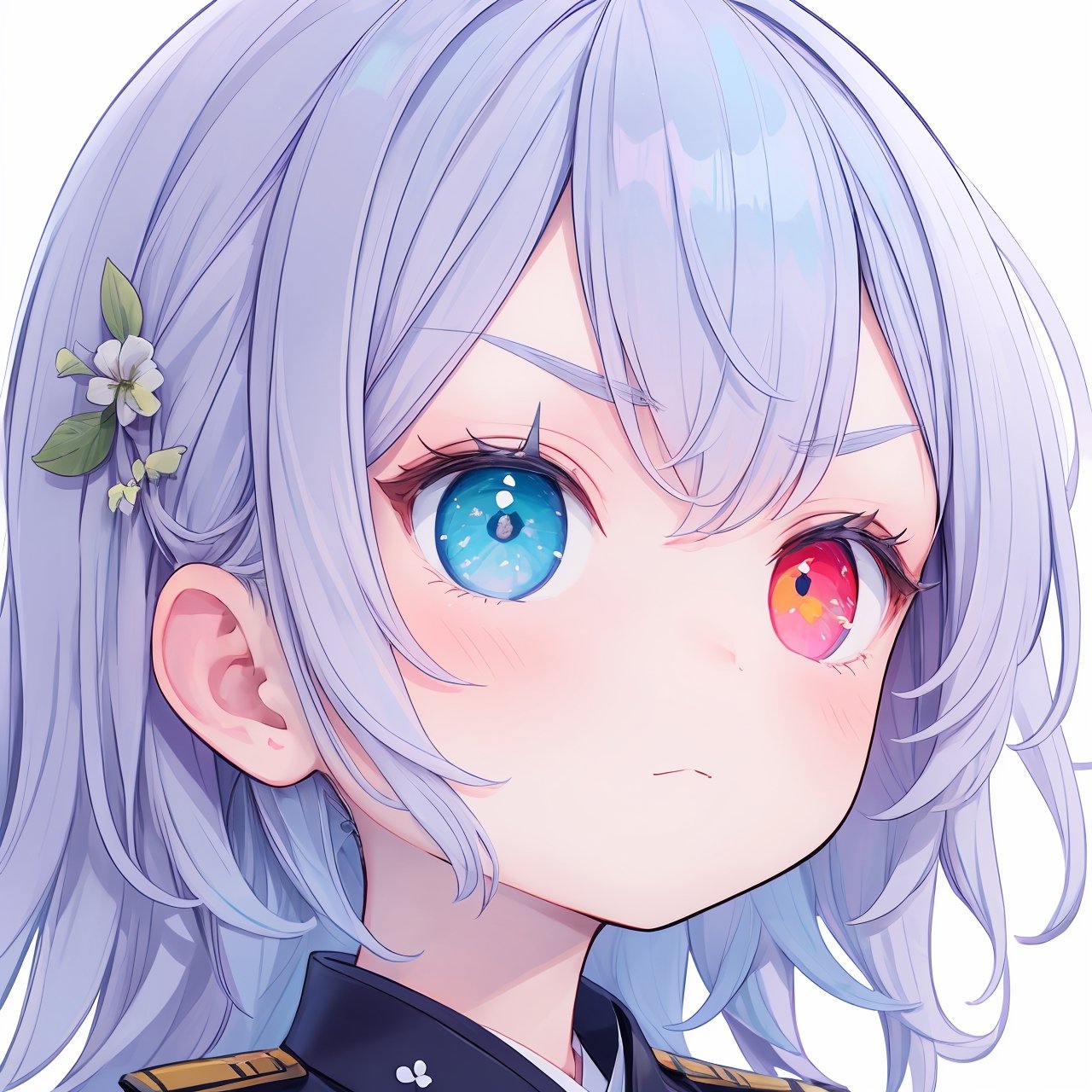 ((best quality)), ((masterpiece)), ((ultra-detailed)), extremely detailed CG, (illustration), ((detailed light)), (an extremely delicate and beautiful), a girl, solo, ((cute face)), (beautiful detailed eyes), 
messy hair, (loli), japanese sword, ((military uniform)), angry, Low Angle, tiny girl, petite, , High detailed, symbol-shaped pupils, Heterochromia iridum, messy hair