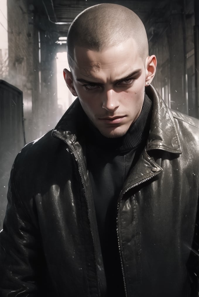 (dark theme:0.5) (hardcore rave:1) handsome berlin skinhead rave man, with shades, hot, european, german, techno, boiler room, thunderdome, 1990s, nightclub, berghain, pale skin, crooked noise, scruffy face, thin, skinny, tattoos, 32k, HQ, realistic, photorealistic, drug junkie, leather pants, chav alpha, youthful, gabber, hardcore, handsome male, hairy, dark aura, neon lights, drunk, film, film scenery,handsome male