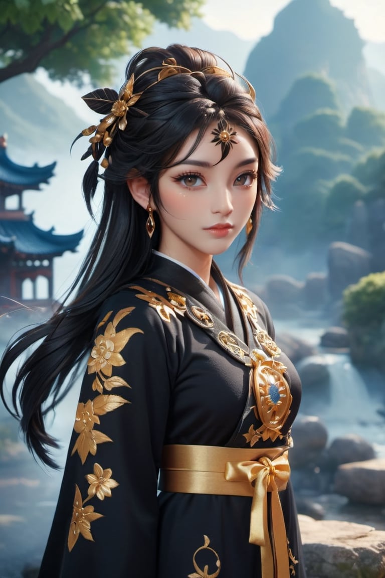 (Genshin Impact's world view, magnificent scenery, overwhelming power, beautiful women, light and shadow, kaleidoscope), Detailed Textures, high quality, high resolution, high Accuracy, realism, color correction, Proper lighting settings, harmonious composition, Behance works,ct-niji2,dream,chinese girls