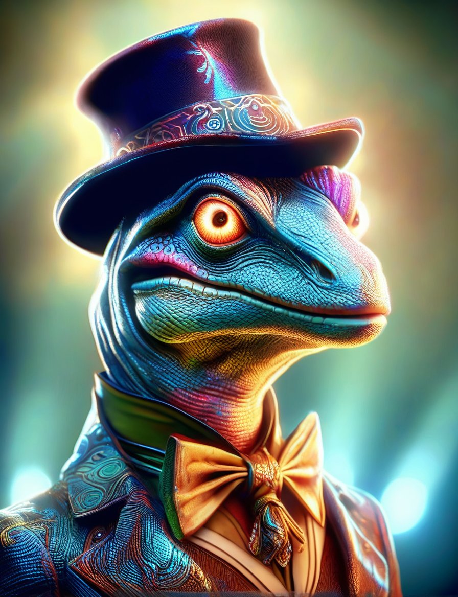 (head and shoulders portrait:1.2), (anthropomorphic velociraptor toad :1.3) as circus performer , zorro mask, jester hat, holographic glowing eyes, wearing circus outfit , (outline sketch style:1.5), surreal fantasy, close-up view, chiaroscuro lighting, no frame, hard light, in the style of esao andrews, DonM3lv3nM4g1cXL