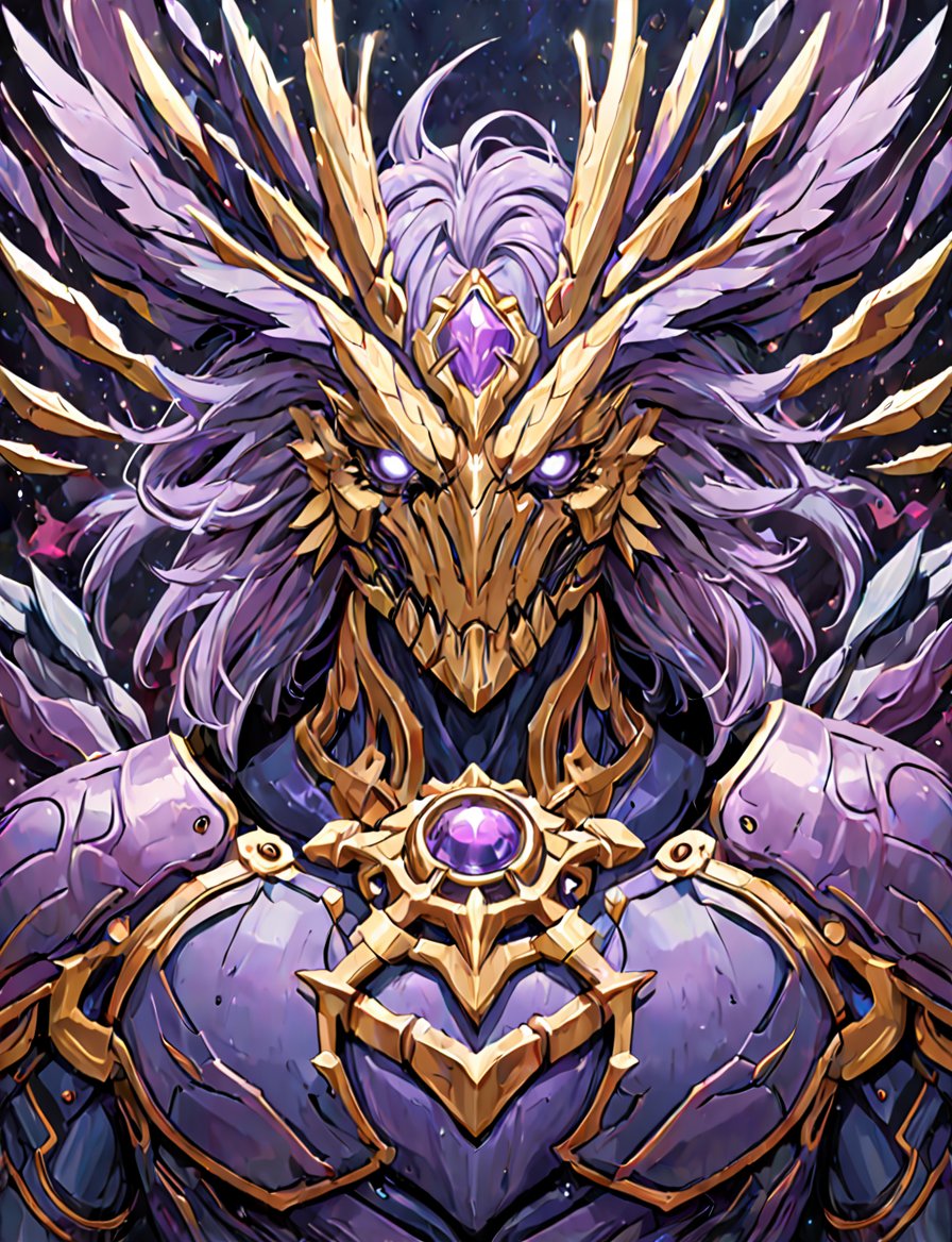 (head and shoulders portrait:1.2), a Warforged eagle , sentient construct of gleaming blue and violet metal and gears, is dressed in intricately detailed armor. Inspired by the art of Destiny 2 and the style of Guardians of the Galaxy,art_booster