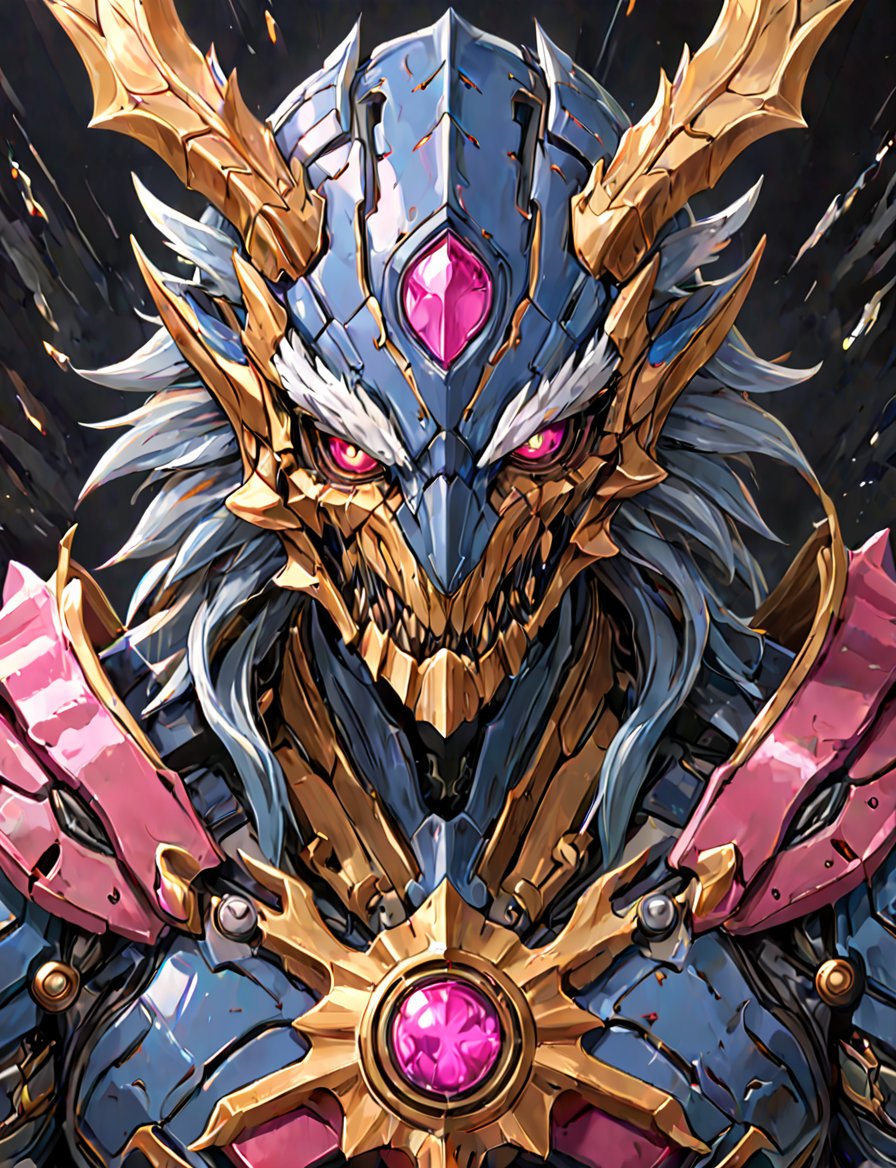 (head and shoulders portrait:1.2), a Warforged eagle manticore , sentient construct of gleaming metal and gears, is dressed in intricately detailed armor. Inspired by the art of Destiny 2 and the style of Guardians of the Galaxy,art_booster