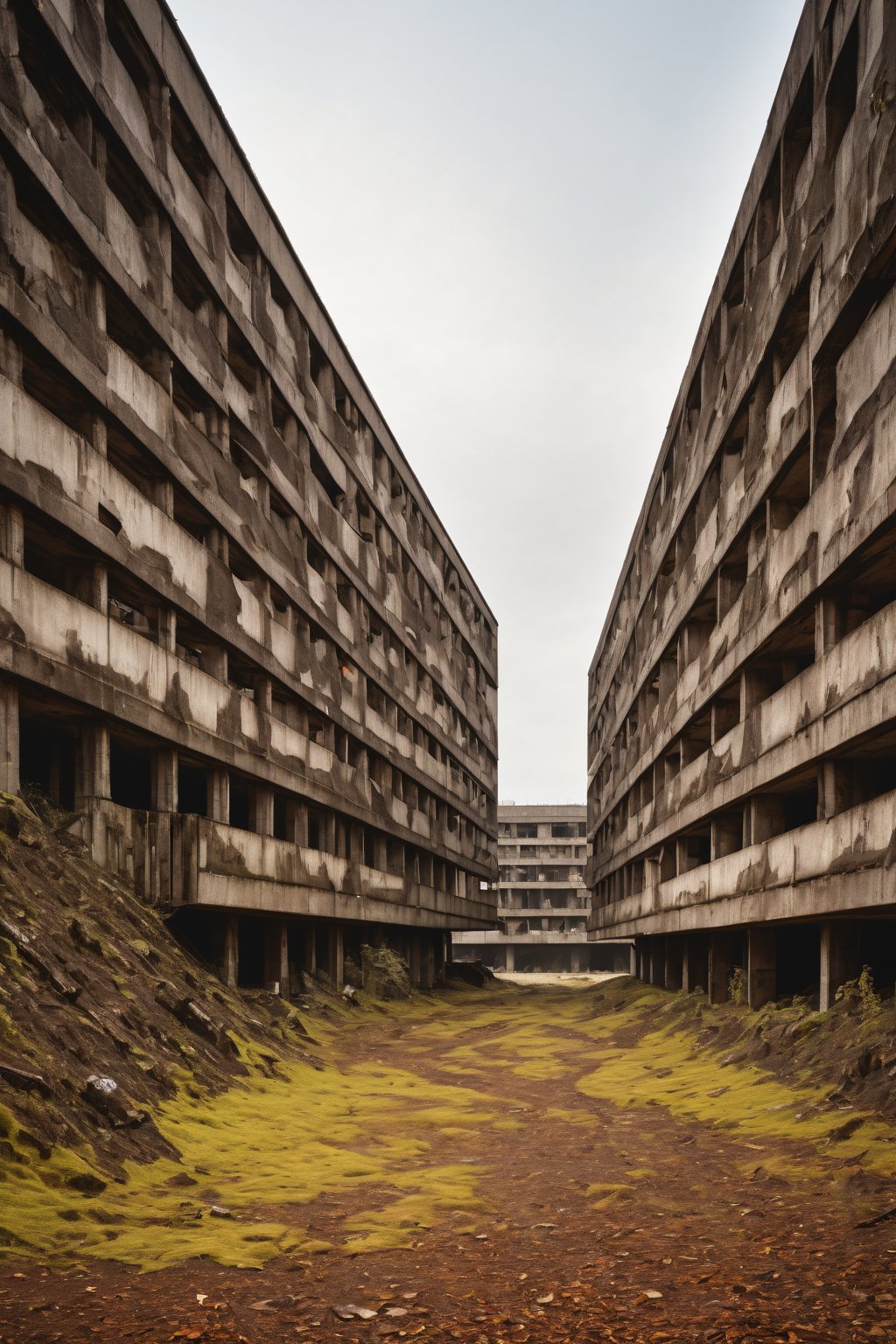 Brutalism Building in desolated environment
