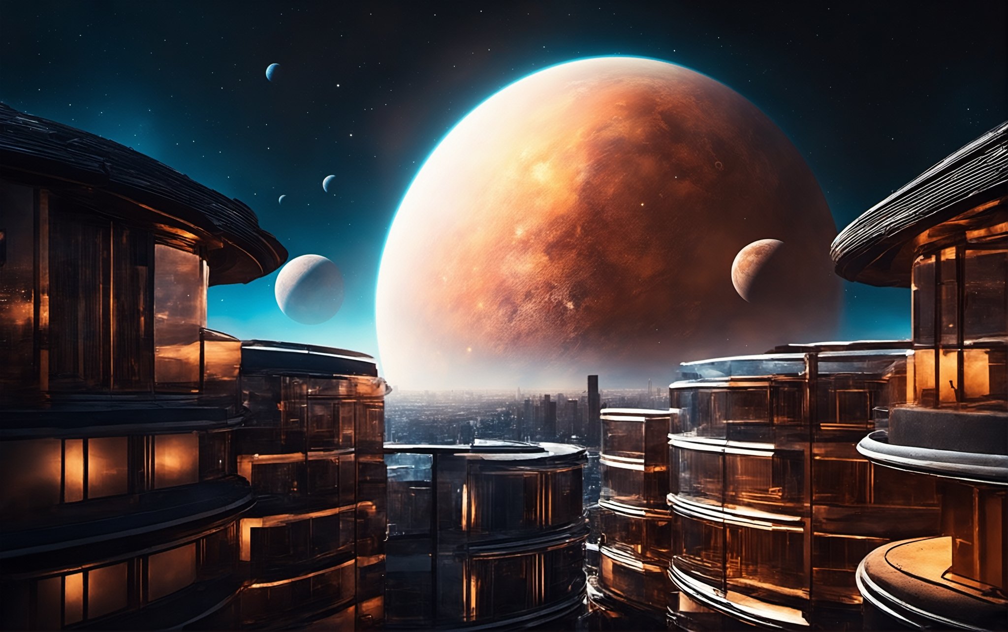 RAW photograph, shot with Canon6D Mark 2, 50mm Nikon, photorealistic, ultrarealistic masterpiece, high contrast, high resolution, best quality, hyperealistic

floating planet city on the other side of the universe