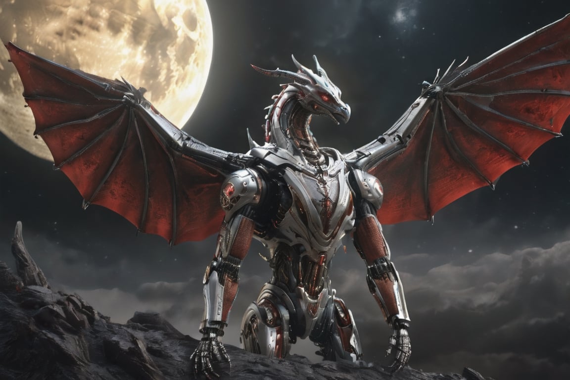 vampire_dragon,High detailed ,horror,death_robot,cybernetic_enhancements,ci-fi,blood,cybernetic,c1bo,Renaissance Sci-Fi Fantasy,High Renaissance,higt technology,Sci-Fi,drgon_wings,flying at the moon,pain