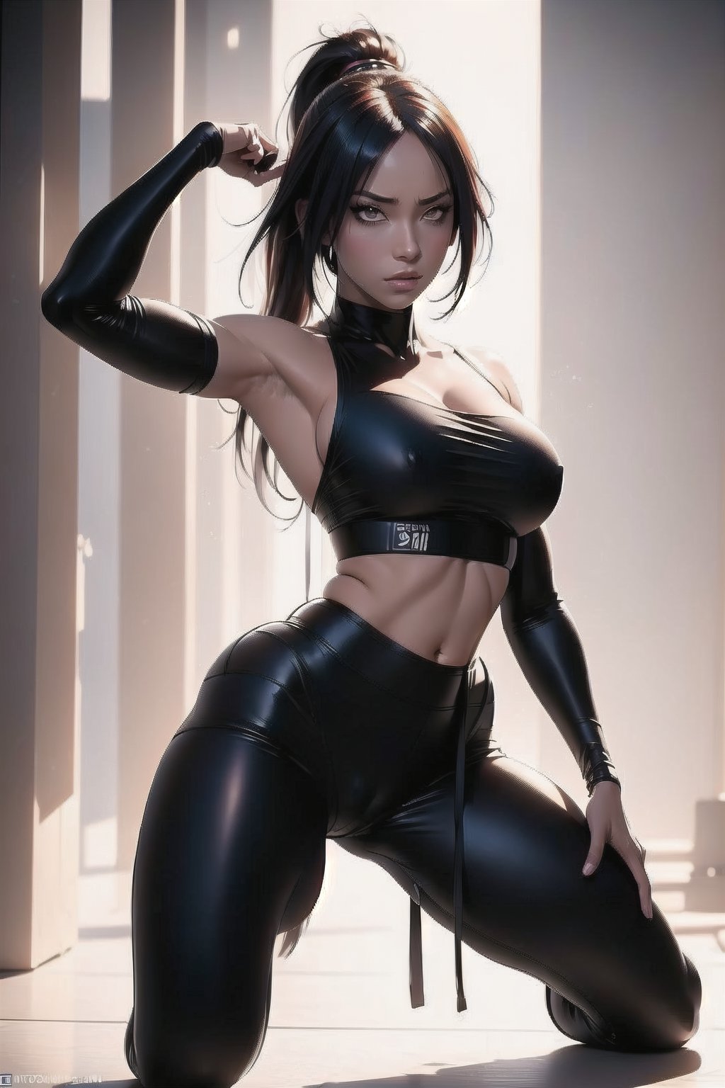 photorealistic, best quaity, 8k, high_resolution,

yoruichi posing,shirtlift,showing off her tits,1 girl,wetshirt,undersized clothes