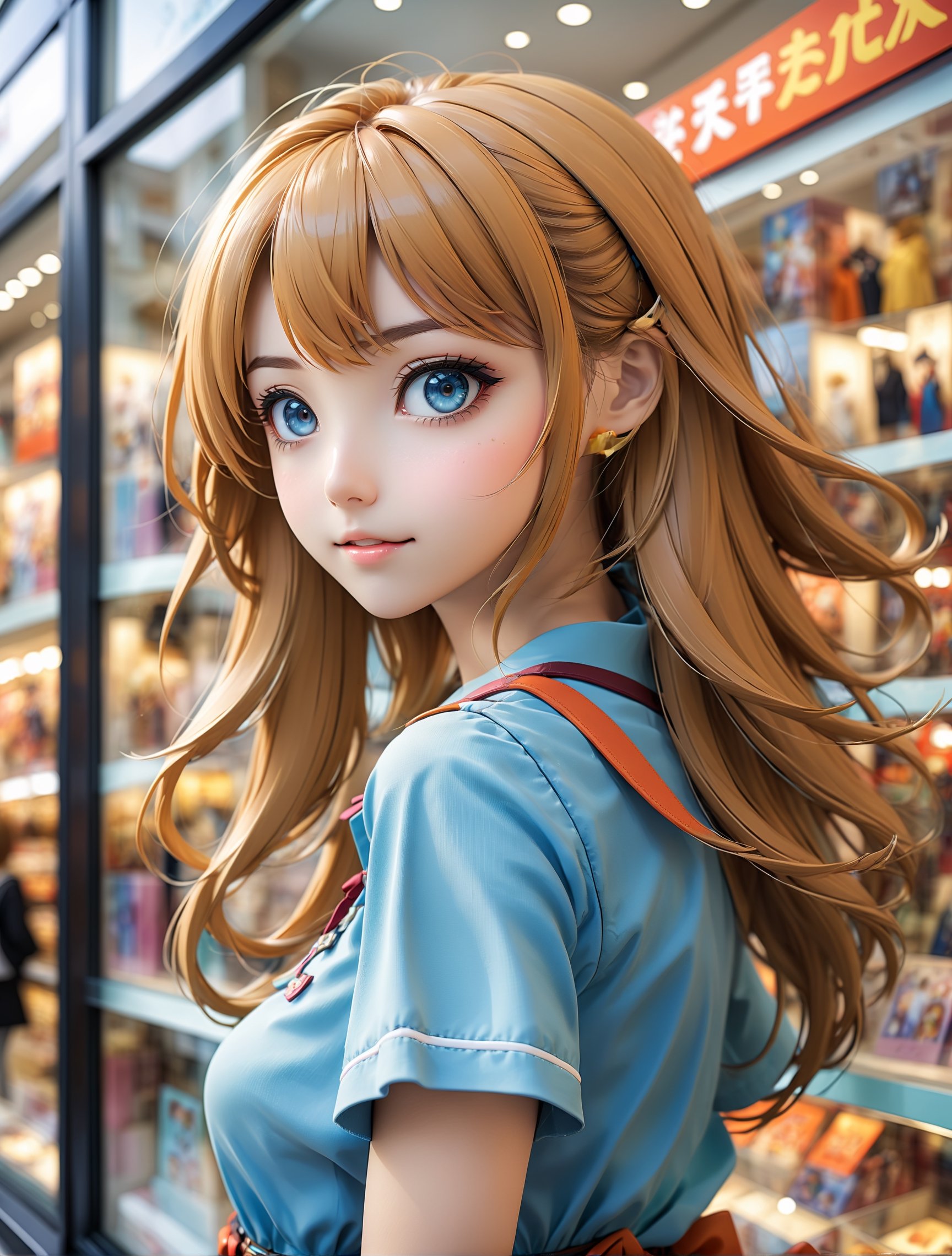 ((anime)), beautiful girl window shopping, dynamic angle, depth of field, detail XL,