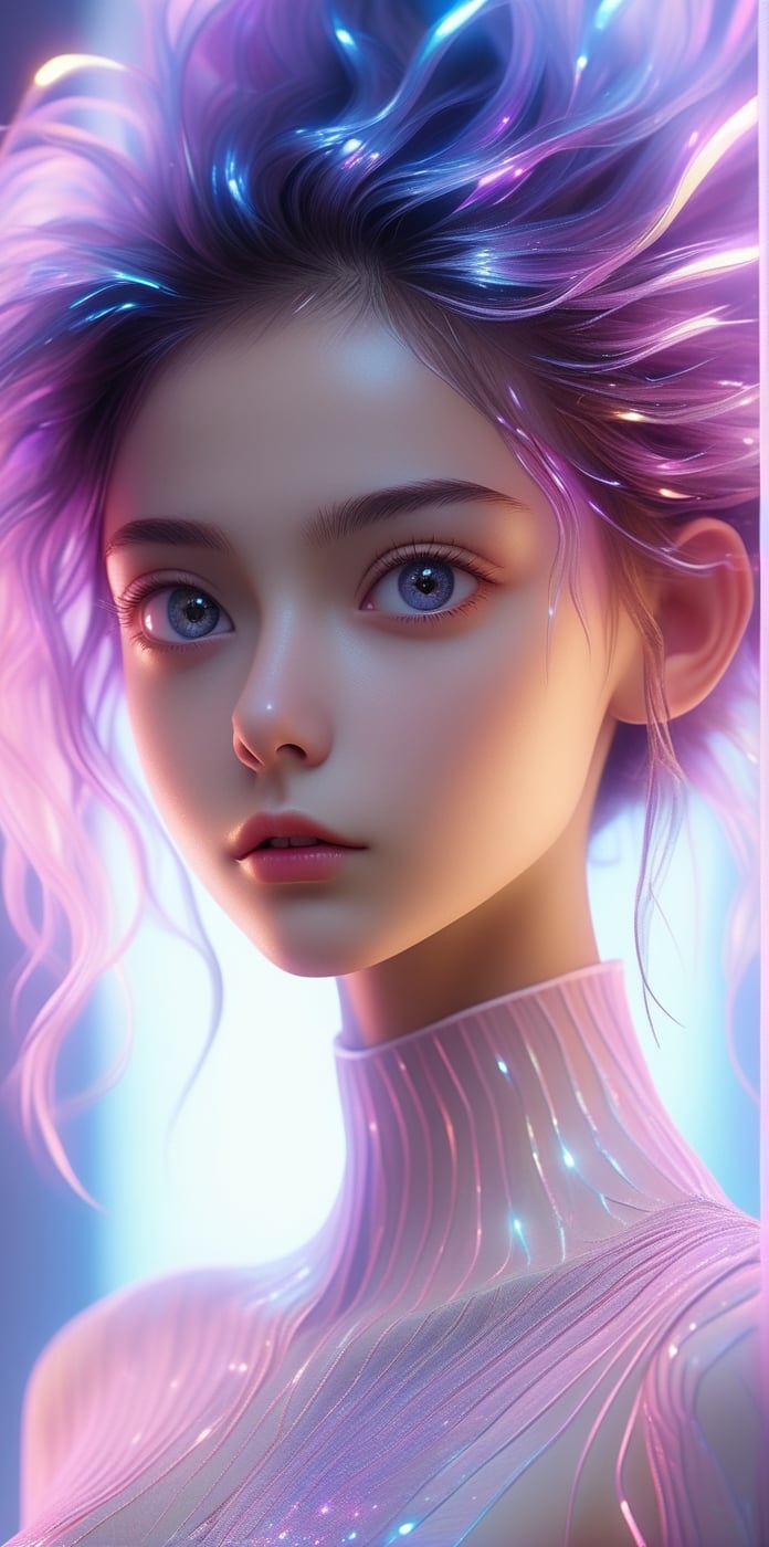 19 yo sexy girl, closeup portrait, Digital art 32k, Urban suite, intricate detailed, HD, 8k, volumetric lighting, bright colours, hair backlight, ear backlight, volumetric lighting, 8K, perfect eyes, expressive eyes, natural skin texture, cinematic lighting, high resolution, intricate details,flat chested