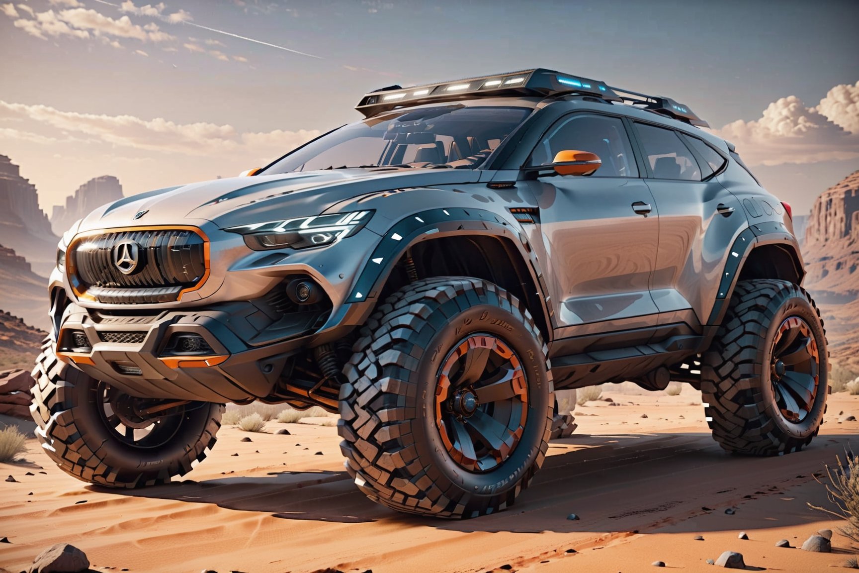 Masterpiece, 4k, High Resolution, Octane Render, Unreal Engine 5, Award Winning, Dramatic Lighting, Intricate, 8k Highly Professional Detail, HDR, Smooth, Sharp Focus, Illustration, Unreal Engine 5, Octane Render, Cinematic Light, dynamic volumetric lighting, car, suv, all-terrain vehicle, concept, science fiction, future,c_car