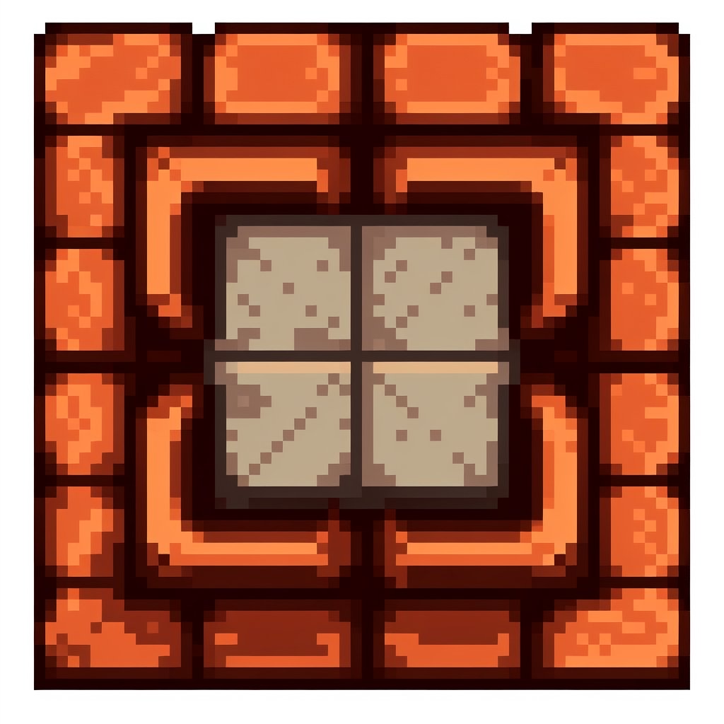 block texture of a brick, 32x32 pixels, 2D